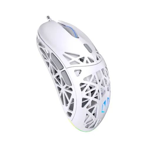LIV Onyx White Gaming-Maus - Optische Gaming-Maus mit 12000 dpi Auflösung, 6 Tasten und USB-Kabel, perfektioniert für präzise Steuerung und schnelles Gaming.