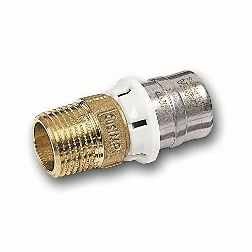 Alu-Verbundrohr Pressfitting bleifrei SANHA Übergangsnippel mit AG 16 mm x 1/2 