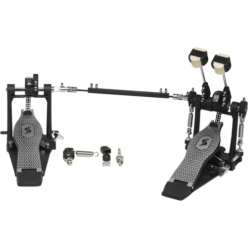 Stagg PPD-52 Double Bass Kick Drum Pedal - Basstrommel Pedal mit Doppelkette, rutschfesten Gummifüßen und 4-Wege-Schläger für präzisen Schlag und individuelle Anpassung.