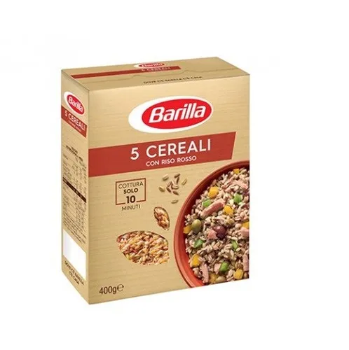 Barilla 5 Cereali con Riso rosso mit rotem Reis Vollkorn italienisch 400g
