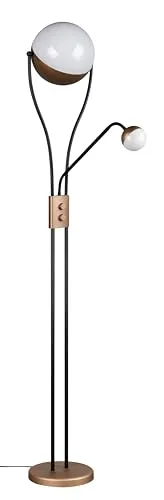 TRIO Leuchten LED Stehlampe CHRIS - Flexibles Leselicht mit Dimmfunktion - Stehleuchte mit 180cm Höhe, warmweißem Licht (3000K) und separatem Lesearm, ideal für gemütliche Leseabende. Dimmbar und stilvoll in Braun.