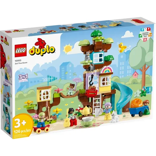 LEGO 10993 3-in-1-Baumhaus - Kreatives 3-in-1-Baumhaus für Kinder ab 3 Jahren. Mit 5 Minifiguren und 126 Teilen für stundenlangen Spielspaß. Ideal für fantasievolles Bauen und Spielen.