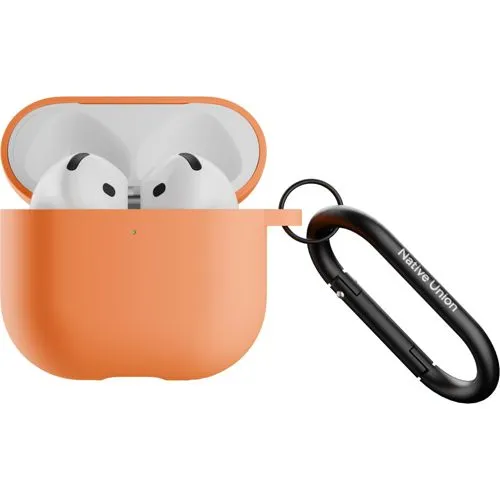 NATIVE UNION Active AirPods 4. Gen Silicone Case Apricot - Smartphone-Hülle für AirPods 4. Gen, bietet robusten Schutz mit griffiger Silikon-Oberfläche und integriertem Metallclip für einfache Befestigung - ideal für unterwegs.