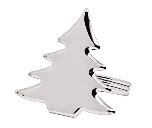 EDZARD 4er Set Serviettenring Tannenbaum – edel versilbert in silber von Edzard