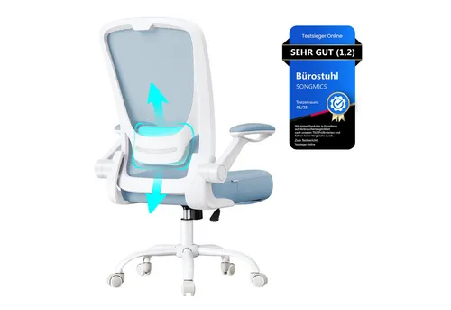 SONGMICS Bürostuhl mit atmungsaktiver Netzbespannung in blau von SONGMICS