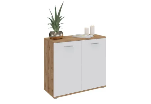 CARO-Möbel Kommode CHICAGO - Türkommode mit modernem Design, bietet optimalen Stauraum mit 2 Türen und verstellbarem Einlegeboden für vielseitige Nutzung.