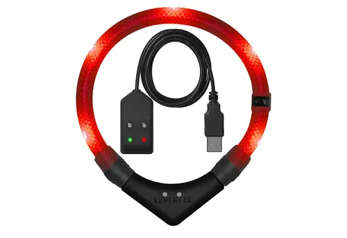 LEUCHTIE Leuchthalsband LEUCHTIE Easy Charge, wasserdichtes LED Hundehalsband für Hunde mit min. 25 h Leuchtdauer
