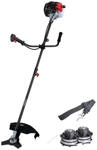 Scheppach BCH3300PB Freischneider 1.22PS - Rasentrimmer & Motorsensen mit leistungsstarkem 2-Takt-Motor, Anti-Vibrations-Technologie und ergonomischem Bike-Griff für komfortables Arbeiten.