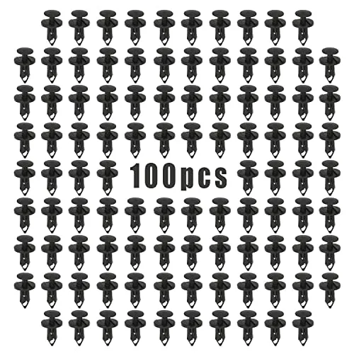 XPOOP 100 Stück Auto Spreiznieten, Auto Kunststoff Nieten, Türverkleidung Klammern, Nieten Kunststoff Push Clips Befestigungen, Stoßstange Clips, Befestigungsclips Kunststoff Türverkleidung