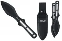 Walther Wurfmesser 2er Set inkl. Holster - Taschenmesser-Set mit 2 hochwertigen Wurfmessern aus rostfreiem 420 Stahl, ideal balanciert für optimale Handhabung, inklusive praktischem Schnellziehholster.