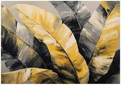 WallArena Vlies Fototapete Blätter 400x280 cm in schwarz von Wallarena