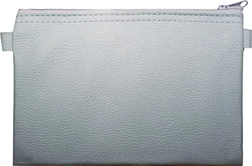 Banktasche aus Kunstleder, Farbe: grau Dokumententasche Etui Geldscheintasche