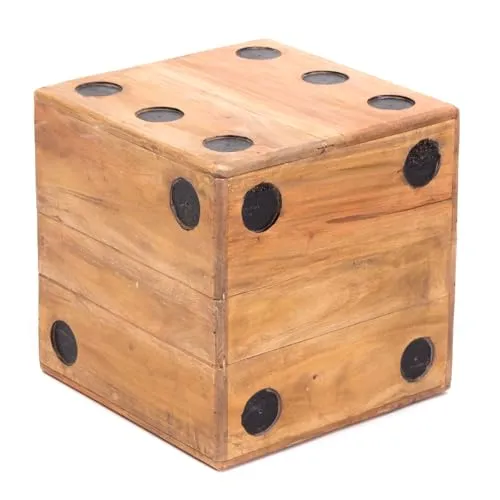 CREEDWOOD Holz WÜRFEL Game 35 – Massivholz Hocker - Bürohocker aus hochwertigem, recyceltem Massivholz, handgefertigt und einzigartig. Ideal für kleine Räume, vielseitig einsetzbar als Sitzmöbel oder dekoratives Element.