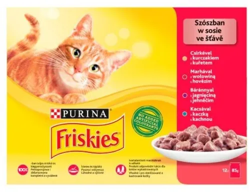 PURINA Friskies Katzenfleisch in Sauce MIX 12x85g
