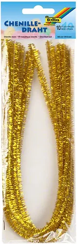 folia Chenilledraht (Pfeifenputzer) gold 10 Stück von folia