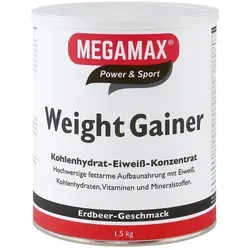MEGAMAX WEIGHT GAINER ERDBEERE 1500 g - Sportnahrung für effektiven Muskelaufbau, mit leckerem Erdbeergeschmack und hoher Kaloriendichte für optimale Gewichtszunahme.