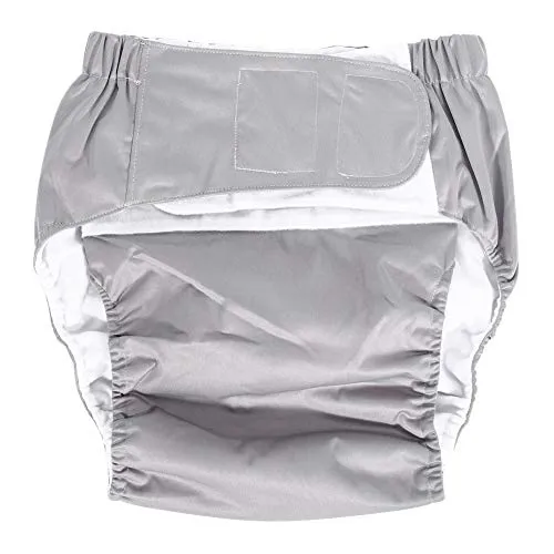 Produktbild DEWIN Adult Windelhose Waschbar,Erwachsenen Windel New Adult Waschbar Adjuatable Incontinent Care Tuch Windel, Breathable Windelhosen (Farbe: Grau)