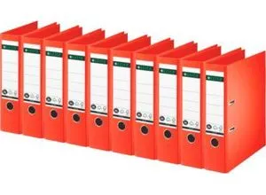 Leitz Qualitäts-Ordner 180°, Hellrot, 10er Pack, A4 - 10 hochwertige Leitz Qualitäts-Ordner in hellrot mit 8 cm Rückenbreite und patentierter 180°-Mechanik für schnelles Abheften. Ideal für Büro, Schule und Zuhause, FSC-zertifiziert und Blauer Engel geprüft.