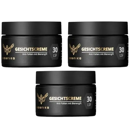 maorika - Gesichtscreme mit Bienengift, Hyaluron und Manuka - Antiaging mit LSF30 - Anti-Falten Skincare für ein straffes Hautbild - (3x 50ml Sparpaket)