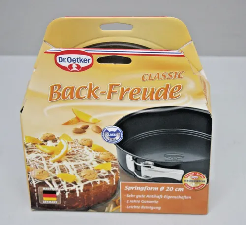 Dr. Oetker Springform Ø 20 cm, Backform mit Flachboden schwarz aus Stahl NEU