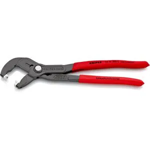 Knipex Schlauchschellenzange 85 51 250 C - Federdraht-Schlauchschellen-Zangen, drehbare Greifeinsätze für CLIC-Schlauchschellen, ideal für beengte Verhältnisse und ausgezeichnete Hebelübersetzung für müheloses Öffnen und Schließen.