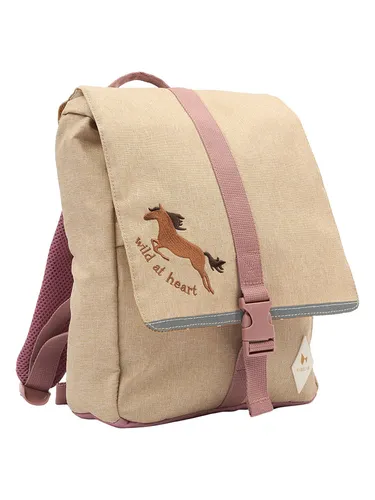 FABELAB Rucksack Beige/Rosa - Ideal für Kinder - Schulranzen in Beige/Rosa (B)26 x (H)32 x (T)9 cm, mit verstellbaren, gepolsterten Schultergurten für optimalen Tragekomfort und stabiler Innentasche.
