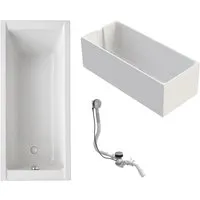 Ottofond Körperformwanne-Set 170 cm x 70 cm Weiß - Sanitäranlagen & Zubehör – Hochwertige Badewanne mit stabiler Formgebung, inklusive Hartschaum-Wannenträger für einfache Montage und befliesbare Oberfläche.