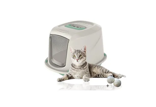 Rohrschneider Katzentoilette Katzenklo mit Deckel, Katzentoilette für große Katzen mit Deckel