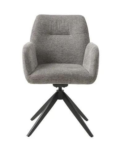 freiraum Armlehnstuhl ROXANA, drehbar, Wipp-Relax-Funktion, Grau, Stoff-Brego - 57,5x88x62cm (BxHxT)