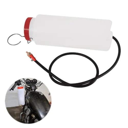 Oldbones Universal Motorrad Hilfskraftstoff Gastank Kraftstoff Benzinflasche Hilfskraftstofftank Reparaturwerkzeugsatz, Gasbehälter Hilfskraftstofftank mit Kraftstoffschlauch und Absperrventil 2Ltr