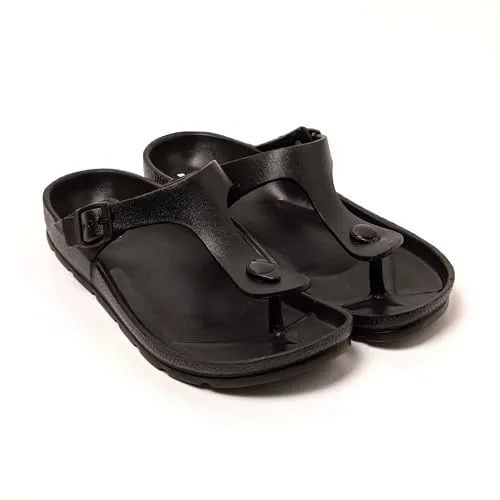 BRASILERAS Damen Sandalen mit Rutschfester Sohle bequem Schuhe für Strand/Schwimmbad/Stadt schwarz 38 EU