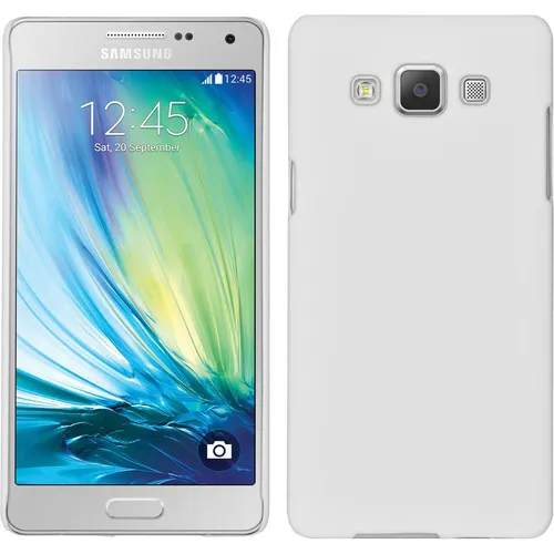 Hardcase für Samsung Galaxy A5 (A500) Hülle weiß gummiert + 2 Schutzfolien