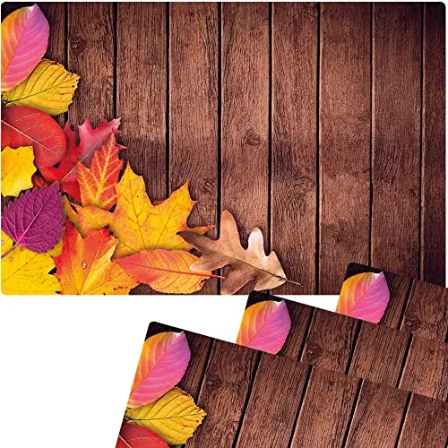 matches21 HOME & HOBBY Tischsets 4er als abwaschbare Herbst Tischdeko - Platzsets buntes Blätter Laub als Tischuntersetzer - Platzdeckchen als Tischunterlage für Esstisch Wohnzimmer Tisch