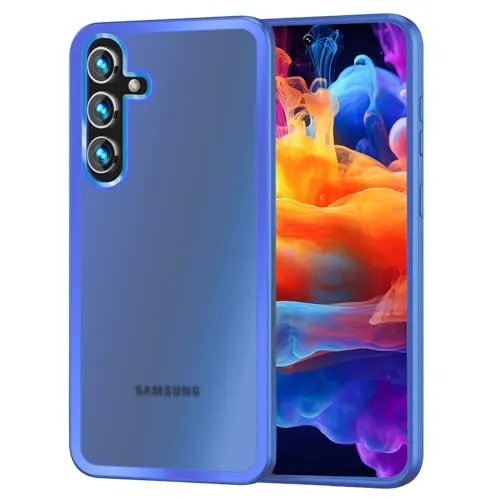 NALIA Matte Handyhülle für Samsung Galaxy S24 Plus - Stoßfester Silikon-Rahmen & Semi-Transparent - FUZION (Anti-Fingerprint Case) - Marke aus Berlin, Farbe:Hell-Blau