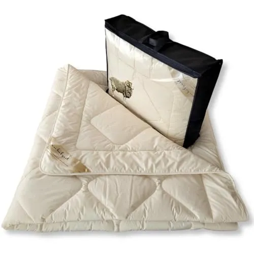 Meivita Merino Schafschurwolle Sommerdecke 200x220 cm - Bettdecken für normalen Wärmebedarf, leicht und atmungsaktiv mit 100% Merino Schafschurwolle, Made in Germany.