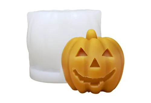 DistrEbution Silikonform Halloween Kürbis, Kerzenform, Gießform, Kerzengießform für Kerzen, gruselige Dekoidee für Herbst & Halloween