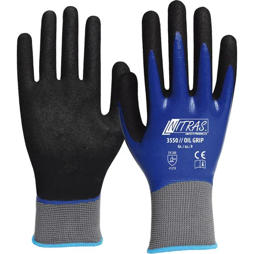 Produktbild Nitras 3550 Oil Grip Nitrilhandschuhe vollbeschichtet Nylonhandschuhe, Grösse:11 (11) (62126325)