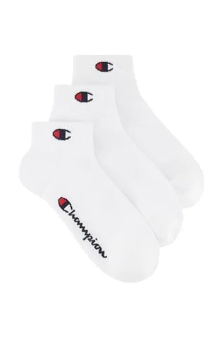 Champion Unisex Basics 3pk Quarter Socken, Weiß, 9-10.5 EU