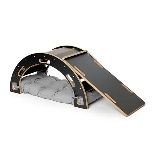 Garronda 3 in 1 Kletterbogen Set mit Rutsche und Kissen - Multifunktionales Montessori Spielzeug ab 1 Jahr: Fördert Kreativität und Motorik, stabil und einfach zu montieren, ideal als Klettergerüst oder Schaukel.