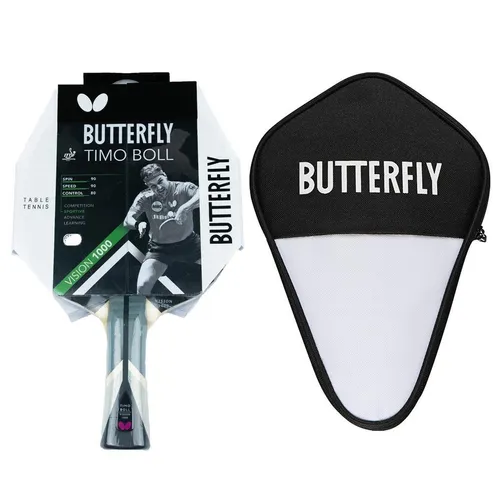 Butterfly Timo Boll Vision 1000 Tischtennisschläger mit Hülle - Tischtennisschläger für Allround-Spieler, inklusive praktischer TT Tischtennishülle für optimalen Schutz und Transport.