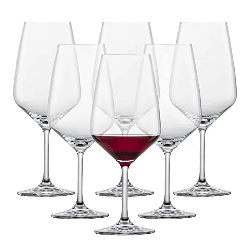 SCHOTT ZWIESEL Bordeaux Rotweinglas Taste (6er-Set), zeitlose Bordeauxgläser für Rotwein, spülmaschinenfeste Tritan-Kristallgläser, Made in Germany (Art.-Nr. 115672)