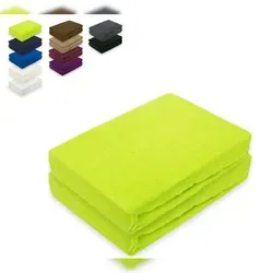 EXKLUSIV HEIMTEXTIL Frottee Spannbettlaken Doppelpack Rundumgummizug 140 - 160 x 200 cm Apfelgrün