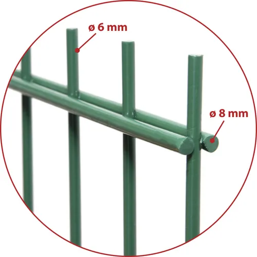 Floraworld Doppelstabmatten-Zaun Premium 251 x 63 cm moosgrün 8/6/8