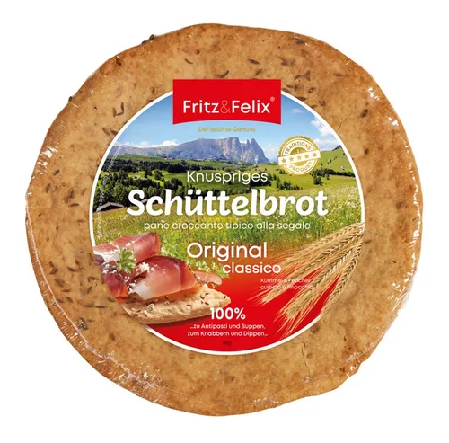 Bauern Schüttelbrot mit Kümmel + Fenchel Krt. 20 x 150 gr. - Fritz & Felix