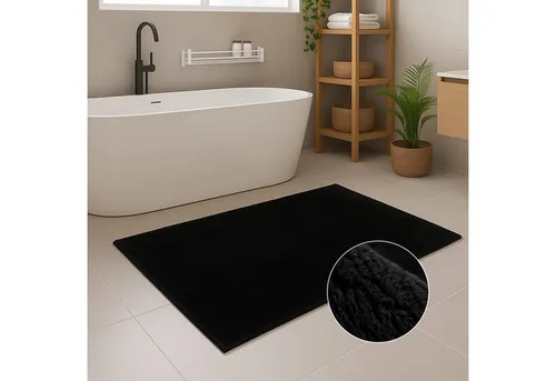 Carpet City Badematte PURE500, Badteppich uni, Höhe 16 mm, rutschhemmend beschichtet, schnell trocknend, Polyester, Teppich Badezimmer, Badvorleger, Anti-Rutsch, Waschbar, Duschmatte