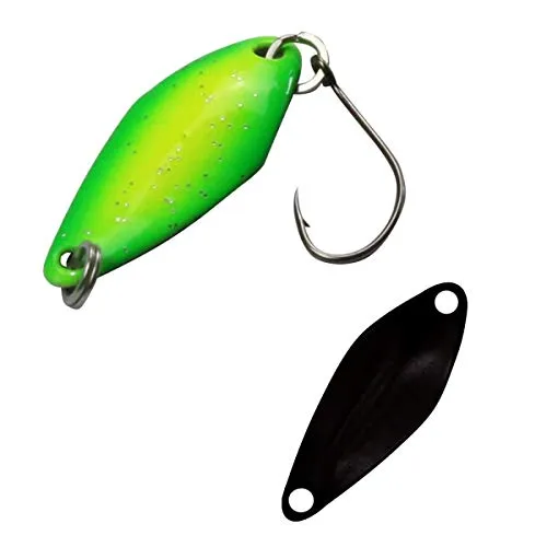 FTM Trout Spoon Forellenblinker Tremo 174 2,3g Gelb Grün Schwarz 5200174 Spoons Ultra Light Fischen Forellenangeln Barschangeln