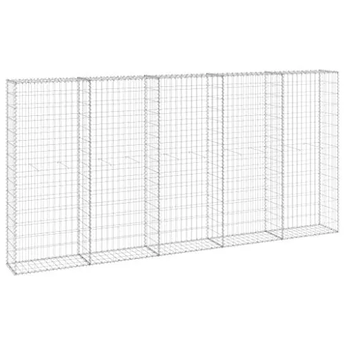 Gabionenwand mit Abdeckung - Verzinkter Stahl Steinkorb - Übertöpfe & Vasen - Robuste Gabionenwand aus verzinktem Stahl, ideal für dekorative Garten- oder Terrassengestaltung.