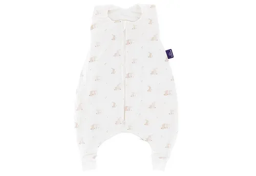 TRÄUMELAND Baby Schlafsack mit Füßen 0.5 TOG Hophop Bunny beige - Baby Schlafsäcke: Leichter, atmungsaktiver Schlafsack mit regulierbarem Belüftungsschlitz für optimale Luftzirkulation und Komfort in heißen Sommernächten. Öko-Tex 100 zertifiziert, schadstofffrei und maschinenwaschbar.