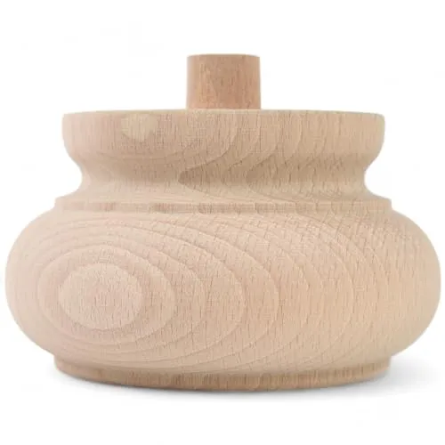 Holzando Holzfüße für Möbel aus Buche ø130 - naturbelassenes Holz - ideal für Restauration & Reparatur - Möbelfüße Holz in Verschiedene Größen & Materialien erhältlich