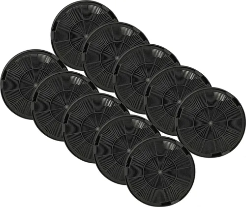 vhbw 10x Aktivkohlefilter kompatibel mit Franke 110.0459.432, 110.0476.770, 110.0463.802, 110.0476.842, 110.0476.841 Dunstabzugshaube - 19,6 cm